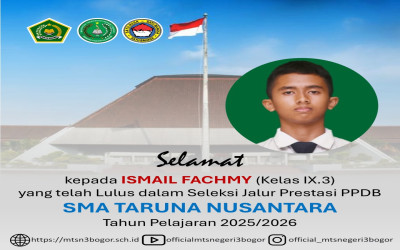 Membanggakan!Alumni MTs Negeri 3 Bogor diterima di SMA Taruna Nusantara