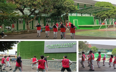 Ujian Praktik PJOK: Peserta Didik Kelas IX Tampil Energik dengan Senam Mentari Pagi dan Lagu Pilihan